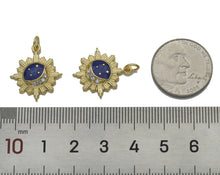 Load image into Gallery viewer, CZ Gold Enamel Moon Star on Flower Charm, Sku#LX127