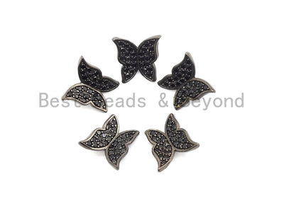 Black CZ Pave Butterfly Spacer Beads,Butterfly Charms, sku#A95