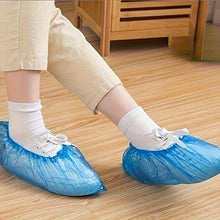 Load image into Gallery viewer, 100-Pack: Disposable Plastic Shoe Covers – Waterproof &amp; Slip-Resistant