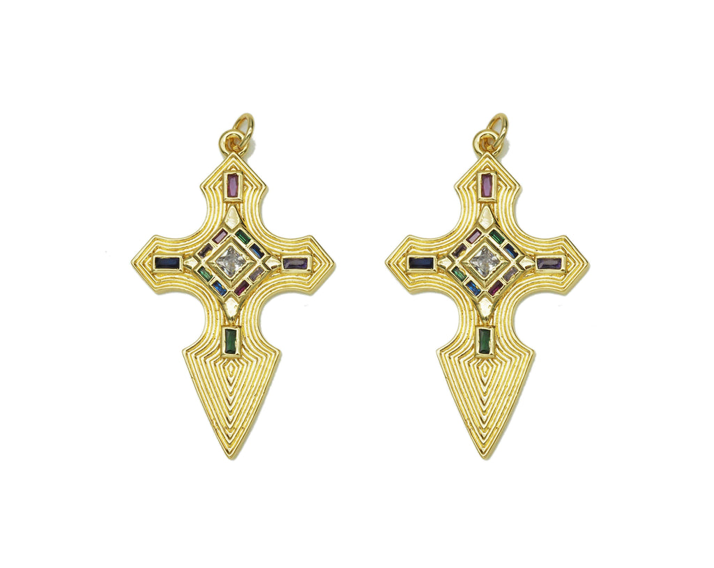 CZ Cross Charm, Sku#LX33