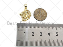 Load image into Gallery viewer, CZ Micro Pave Lion Head Pendant/Charm,Cubic Zirconia Lion Charm, Men's Necklace Bracelet Charm Pendant,15x19mm, sku#F1329