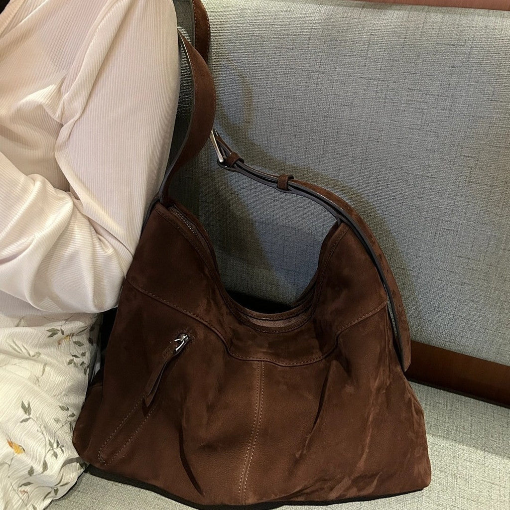 Women's Genuine Leather Single-Shoulder Bag – Matte Full-Grain Cowhide Crossbody Handbag