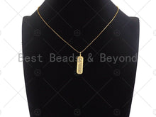 Load image into Gallery viewer, CZ Micro Pave QUEEN Bar Pendant, Cubic Zirconia Strip Pendant, Queen Charm, Micro pave Bar pendant, 10x35mm, sku#LK134