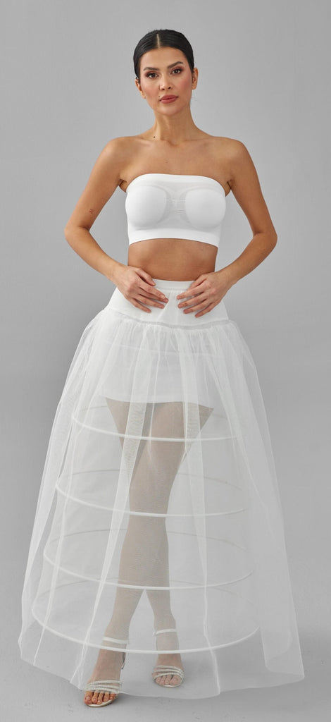 Crinoline, Wedding Dress Underskirt, White Petticoat Skirt, Four Hoop Skirt