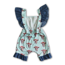 Load image into Gallery viewer, Fluttler sleeve cow print backless baby summer romper
