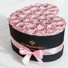 Load image into Gallery viewer, Heart Black Box | Light Pink Roses