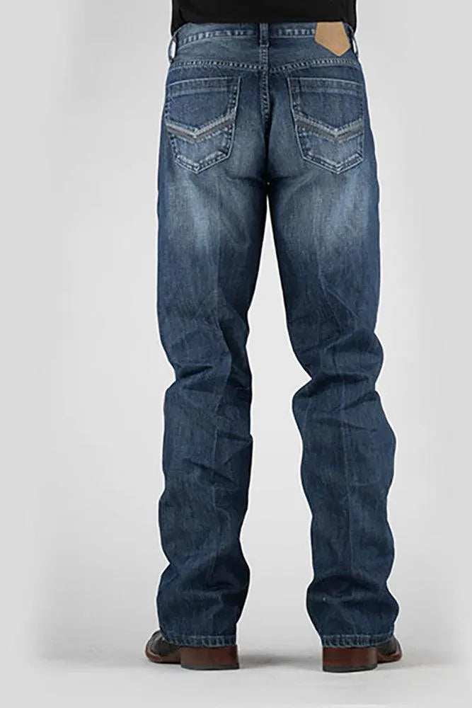 Tin Haul Regular Joe with Grey V Stitch (Dark Wash) - Men's Bootcut Jeans