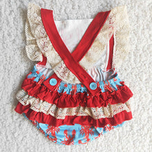 Load image into Gallery viewer, Girl Crawfish Lace Romper