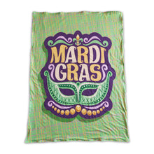 Load image into Gallery viewer, Purple minky polka dots Mardi Gras blankets