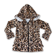 Load image into Gallery viewer, Girl Leopard Hoodie Cardigan