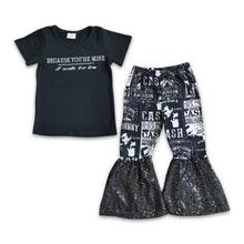 Load image into Gallery viewer, Girl Black Cotton Vinyl Shirt Sequin Pants Singer Outfit