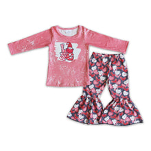 Load image into Gallery viewer, Love gnomies shirt heart print pants baby girls valenitne's clothing