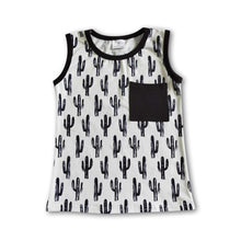 Load image into Gallery viewer, Sleeveless cactus pocket boy tank kids shirt