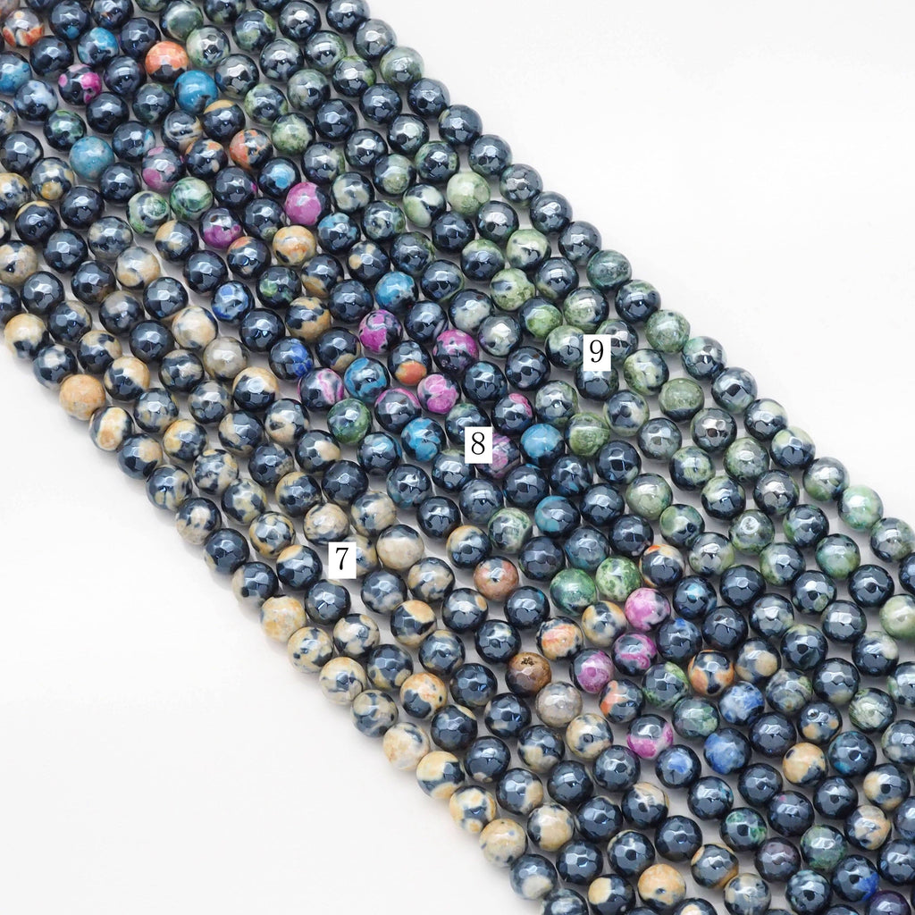 New!!! Mystic Agate Round Faceted Beads, Sku#U1761