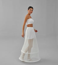 Load image into Gallery viewer, Two  Hoop Skirt , A-line Wedding Dress Underskirt, White Petticoat