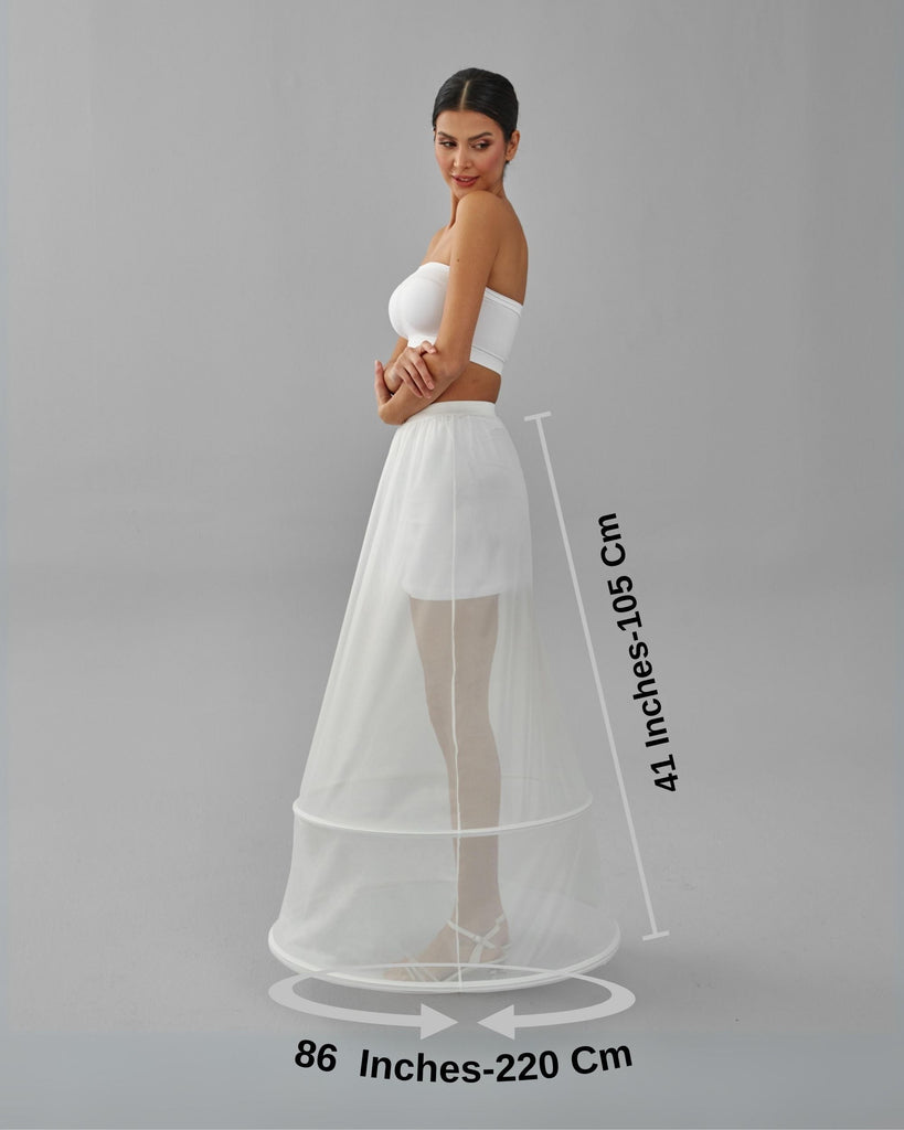 Two  Hoop Skirt , A-line Wedding Dress Underskirt, White Petticoat