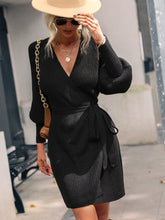 Load image into Gallery viewer, Autumn Winter Mid Length Cardigan Solid Color Women Knitted Lace up Cardigan Sweater Women