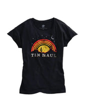 Load image into Gallery viewer, Tin Haul Sunset and Moon (Black) - Women's T-Shirt