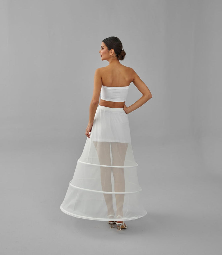 A-line Wedding Dress Underskirt, White Petticoat Skirt, Wide Hoop Skirt