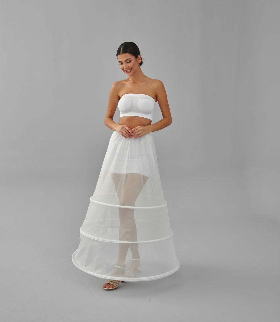A-line Wedding Dress Underskirt, White Petticoat Skirt, Wide Hoop Skirt