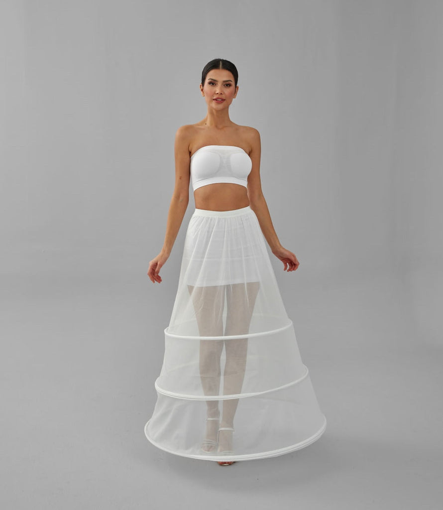 A-line Wedding Dress Underskirt, White Petticoat Skirt, Wide Hoop Skirt