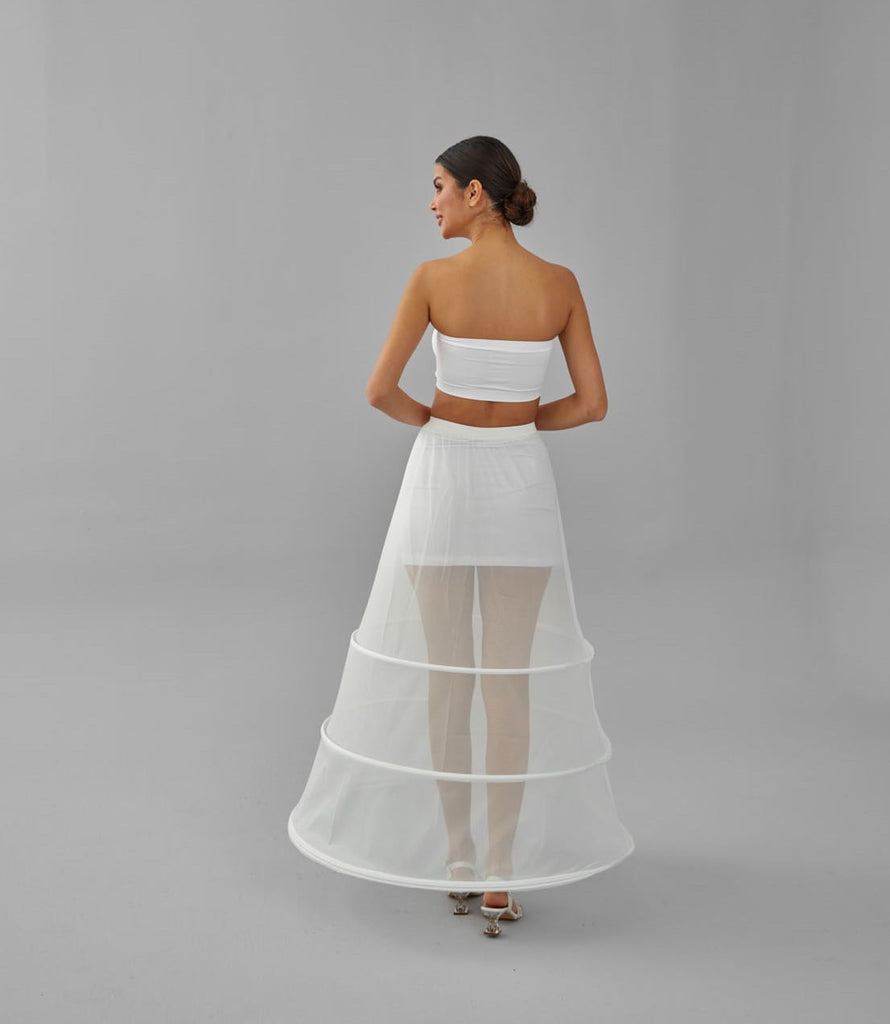 A-line Wedding Dress Underskirt, White Petticoat Skirt, Wide Hoop Skirt