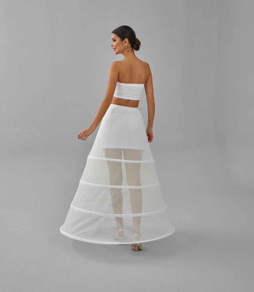 Charming White Petticoat for Wedding Gown, Four Hoop Skirt