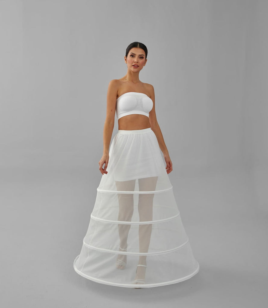 Charming White Petticoat for Wedding Gown, Four Hoop Skirt