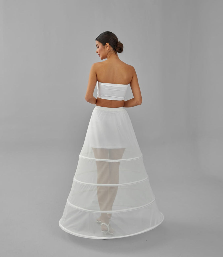 Charming White Petticoat for Wedding Gown, Four Hoop Skirt