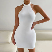 Load image into Gallery viewer, WomenClothing Autumn Winter Party Dress Sexy Backless Stand Collar Sleeveless Sheath Dress