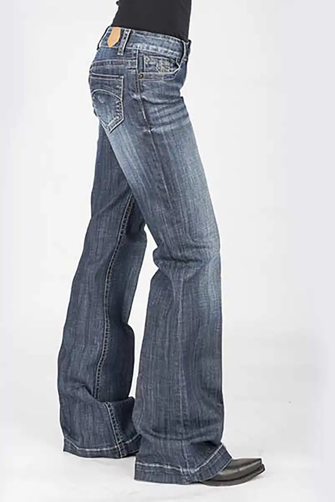 Tin Haul 460 Ella Fit Curved Pocket ( Denim Medium Wash ) - Women's Jeans