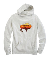 Load image into Gallery viewer, Tin Haul Retro Bison (White) - Women's Hoodie Sweatshirt