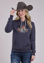 Load image into Gallery viewer, Tin Haul Hawaiian Sunset (Navy) - Women's Hoodie Sweatshirt