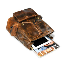 Load image into Gallery viewer, Vortex Leather Backpack: Burnt Brown