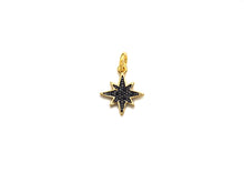 Load image into Gallery viewer, Black CZ Micro Pave North Star Shaped Pendant, Cubic Zirconi