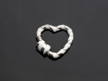 Load image into Gallery viewer, Colorful Enamel Pave Heart Shape Clasp,Silver Plated Screw Clasp, Carabiner Clasp, 22.6x21mm, sku#K76