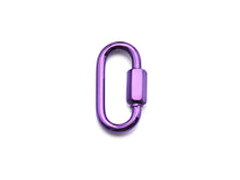 Load image into Gallery viewer, Large Colorful Enamel Pave Oval Shape Clasp, Gold/Purple/Green/Tear Green Carabiner Clasp, 16x28mm, sku#H238