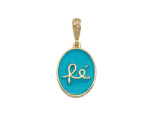 Load image into Gallery viewer, Enamel Colorful RE Alphabet On Oval Pendant/Charm, 13x18mm,sku#F1259C