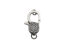 Load image into Gallery viewer, Antique Silver CZ Micro Pave Lobster Claw Clasp/Link Connector with Jump Ring,Pave Claw Clasp,11x16/13x20mm/16x24mm,sku#H170