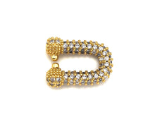 Load image into Gallery viewer, Fully CZ Micro Pave U Shape Connector links for Chains, Connector Link, Easy hook Clasp/Link/Connector, 11.4x13.8mm,sku#N53
