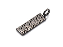 Load image into Gallery viewer, CZ Micro Pave Long Bar Love Pendant, Cubic Zirconia Strip Pendant, Micro pave Rectangle shape pendant, 13x41mm, sku#FH24
