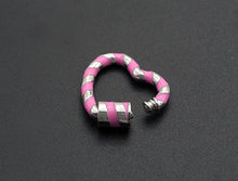 Load image into Gallery viewer, Colorful Enamel Pave Heart Shape Clasp,Silver Plated Screw Clasp, Carabiner Clasp, 22.6x21mm, sku#K76