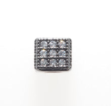 Load image into Gallery viewer, CZ Micro Pave Cube Large Hole Spacer Beads, Cubic Zirconia Spacer Beads, Gold,Silver,Rose Gold,Black Tone, 6mm,sku#G408