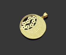Load image into Gallery viewer, Colorful Enamel Cresent Moon with Colorful CZ On Round Shape Pendant, 18K Gold Filled Enamel Moon Charm,26x28mm,Sku#JL50