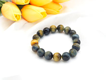 Load image into Gallery viewer, Natural Golden Blue Tiger Eye Stretch Bracelet, U1077