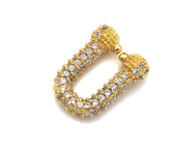 Load image into Gallery viewer, Fully CZ Micro Pave U Shape Connector links for Chains, Connector Link, Easy hook Clasp/Link/Connector, 11.4x13.8mm,sku#N53