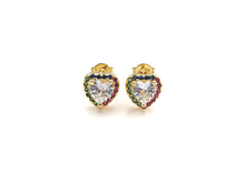 Load image into Gallery viewer, CZ Heart Stud Earrings, Sku#J218