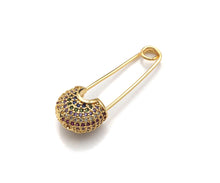 Load image into Gallery viewer, Colorful CZ Micro pave Safety Pin Lock Clasp, CZ Pave Pin Lock Clasp, Colorful Connector, 10x32mm, sku#F1171