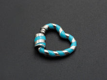 Load image into Gallery viewer, Colorful Enamel Pave Heart Shape Clasp,Silver Plated Screw Clasp, Carabiner Clasp, 22.6x21mm, sku#K76