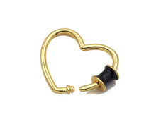 Load image into Gallery viewer, Colorful Baguette CZ Heart Shape Clasp, Gold Plated Clasp, C
